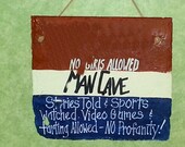 Man Cave sign garage Fathers day  slate personalize name