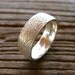 Hand Made Finger Print Wedding Ring in Sterling Silver with Rounded Profile Matte Finish and Text Engraving Size 12/8mm