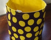 Yellow / Purple  Pallo Canvas Fabric Basket, Finland, US ship only