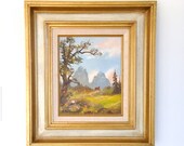 ORiGiNaL SiGNeD FiNe ART PaiNTiNG .   WoNDeRFuL MiD CeNTuRY ALPINE SCeNe . Gertrude Grigorov