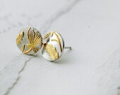 Golden Victorian vermeil floral studs