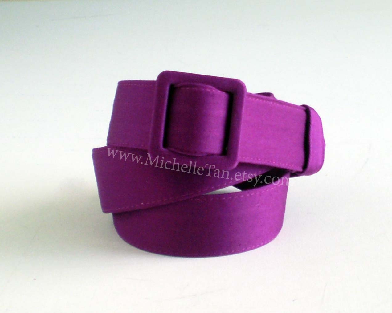 magenta fabric belt covered in cotton fabric. 1 inch wide  - custom sizes available