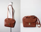 1970's cognac shoulder satchel