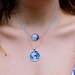 The Moon and Earth - Layered Glass Dome Full Moon and Planet Necklace