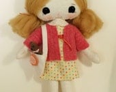 12" Soft Sculpture Doll with Teddy Bear