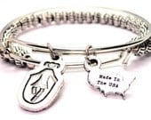 Little Girl Jumping Rope Two Expandable  Cuff  Bracelets with beads  Free shipping