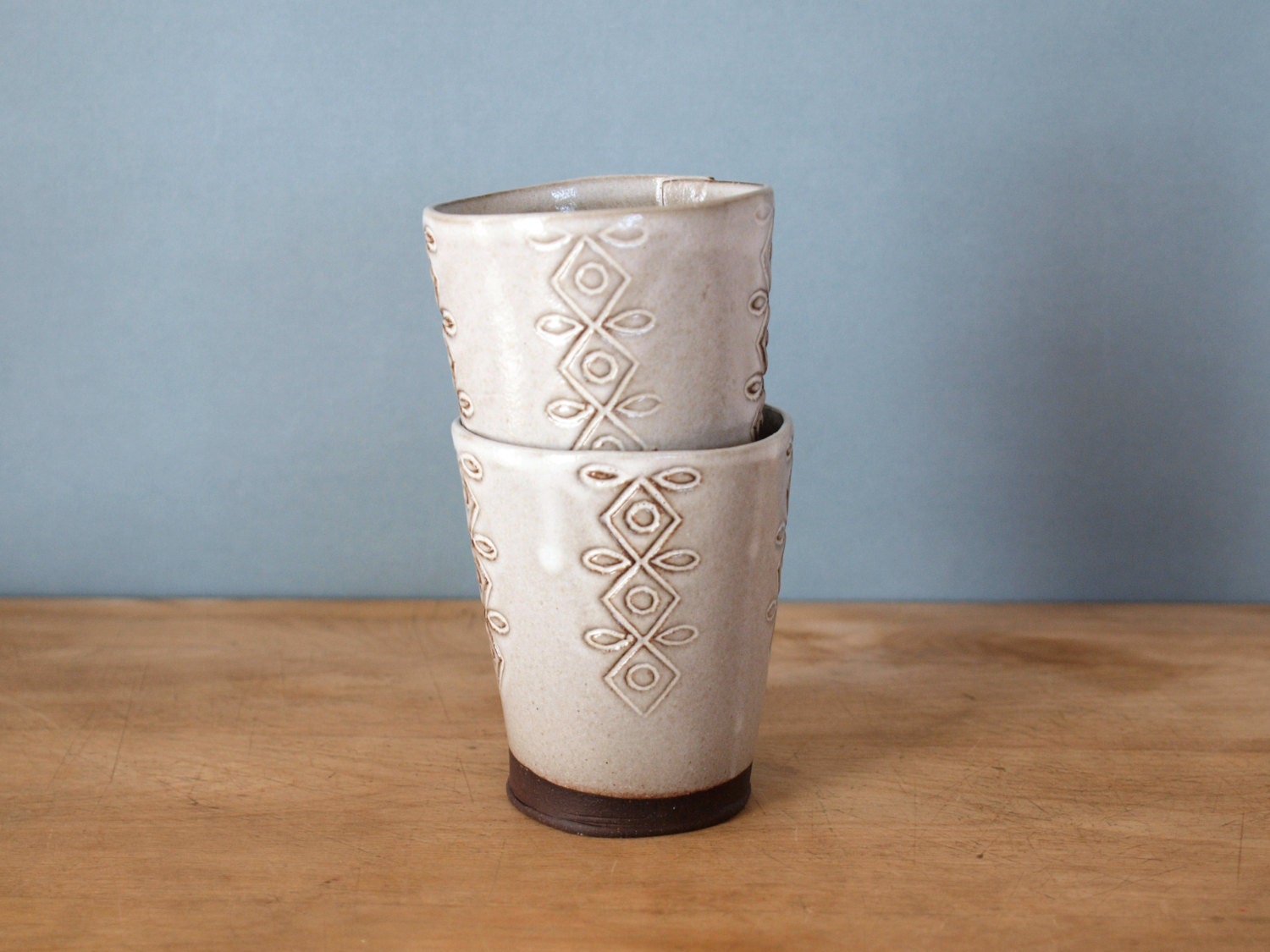 chocolate clay cups. a pair