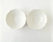 Two Pretty White Ironstone Bowls   Sterling Colonial China    J & G Meakin