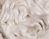 Merino Wool/ Silk Roving, White 4 ounces