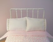 Embroidered Pillow Cases...4 Piece Bed Pillow Set for 1/6 Playscale Bed for Blythe, Pullip, or Barbie Size Dolls