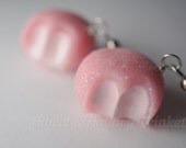 Strawberry Mochi Earrings, Miniature Food Jewelry, Polymer Clay Food Earrings, Dangle Earrings, Surgical Steel