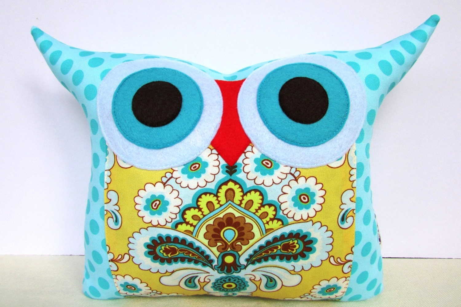 AQUA/ Amy Butler French Wallpaper out of print owl pillow/home decor/ready to ship