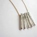 Silver spike steampunk necklace. Two tone mixed metal minimalist geometric necklace.