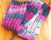 Hand Knit Scarf - Multicolor Warm Winter Scarf - Winter Accessories for Men or Women - Ribbed Scarf