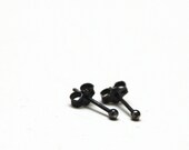 Tiny Every Day Stud Earrings in Distressed Black
