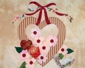Romantic Heart Finished Applique Quilt Block