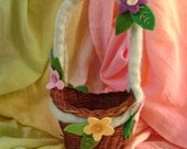Pretty  Wool garland flower basket  -   Waldorf inspired