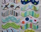 16 Piece Mixed Set Of Fabric Iron On Moustache Appliques