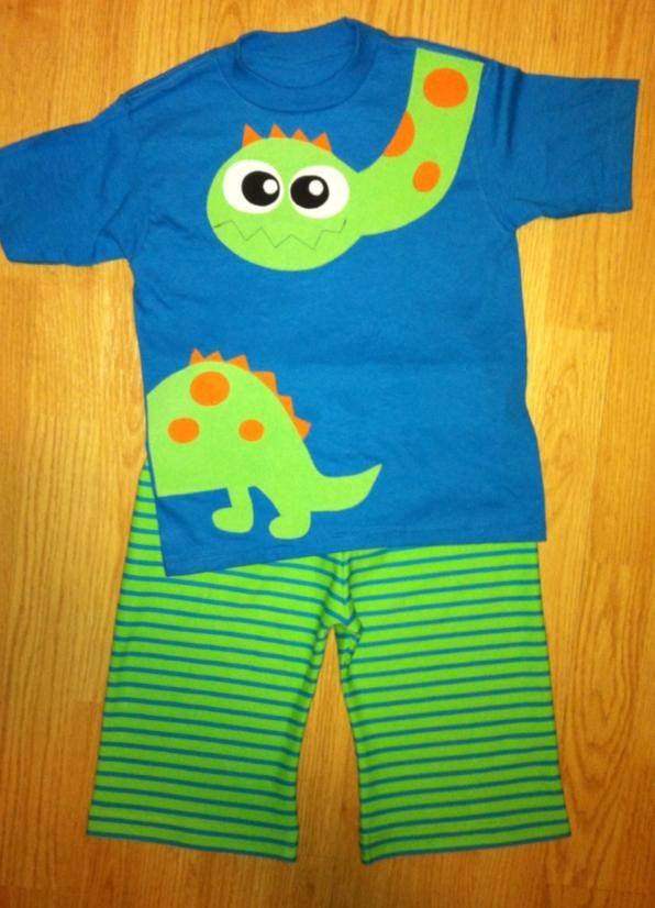 Dinosaur Boys Custom Baggie Shorts Set