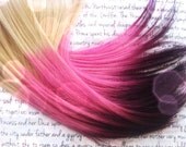 the S P R I T E ... 100 percent human hair Full Set clip in extensions 10/12in the sprite OMBRE blonde into baby pink into burgundy