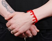 Bright Red Bloody Drip  Bracelet -  - 2 Pc Set