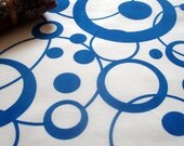 Loop da Loop - hand screen printed skinny quarter - Ocean Blue on White