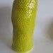 Leaning Chartreuse Vase with Hole Poke Texture