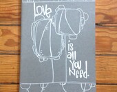 love is all you need..  a hand illustrated moleskine journal