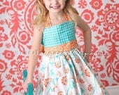 Girl's Spring Bubble Dress with halter ties- 2013 Spring Collection from Mellon Monkeys