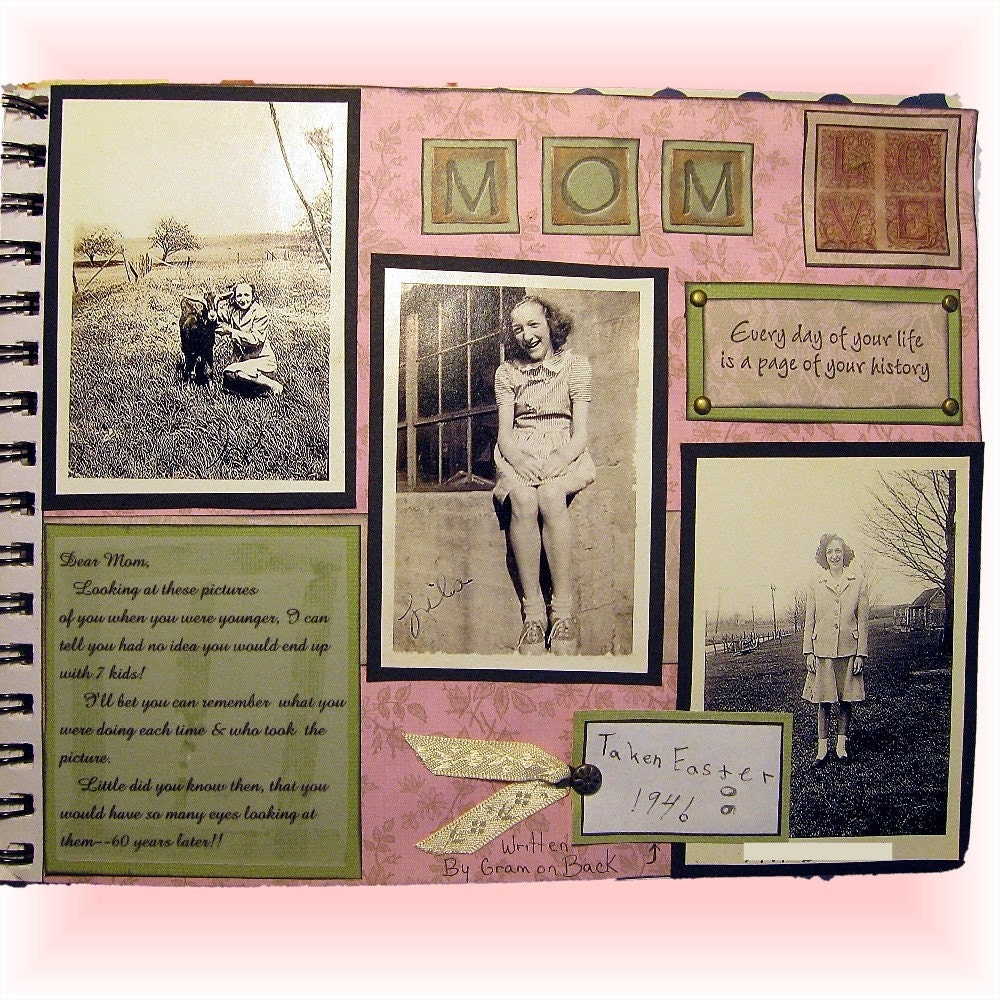 Custom Mom, Family, Heritage Scrapbook Album Using Your Photos