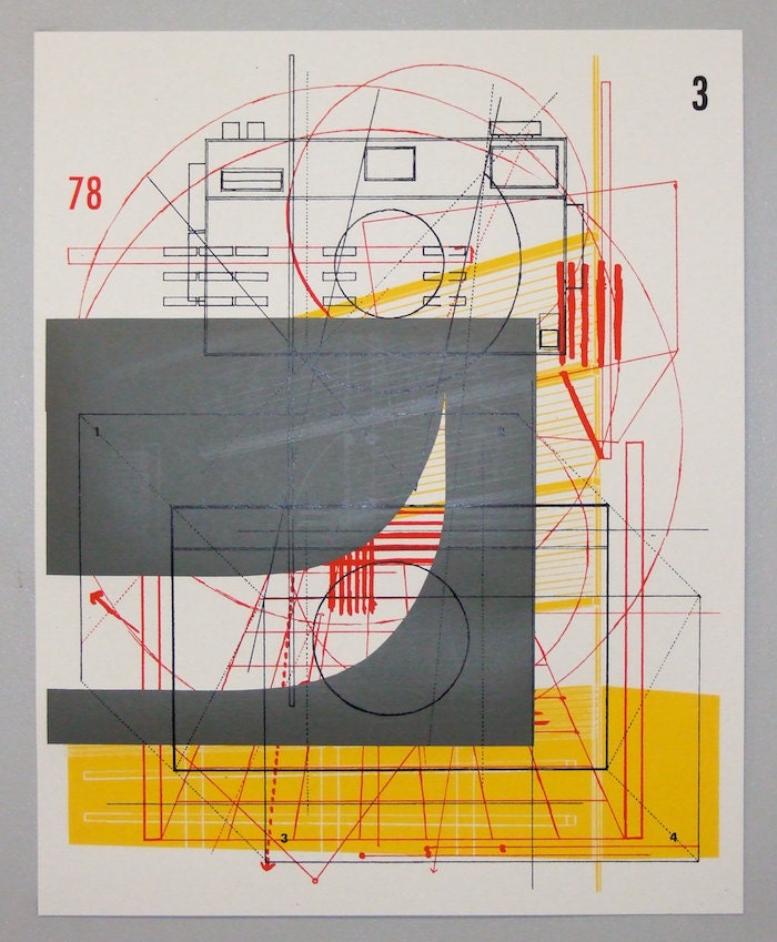 Photo Camera Diagram 1, 16 x 20 inches screen print