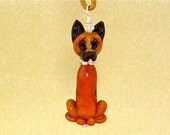 German Shepherd Bead Art Sculpture - Pendant - SRA