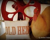 Early Primitive Country Farmhouse Vintage Old Hen Sign Chicken Hen Farm Barn Eggs Basket Pillow