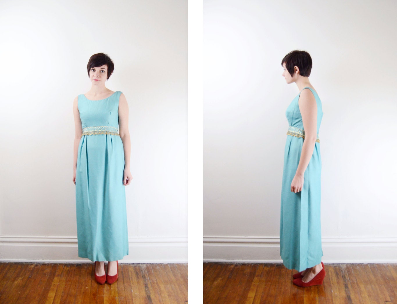 s a l e 1960s Robins Egg Blue Dress - S