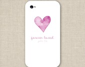 iPhone Case / 4 or 5 / John 3:16 / Watercolor Heart
