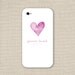 iPhone Case / 4 or 5 / John 3:16 / Watercolor Heart