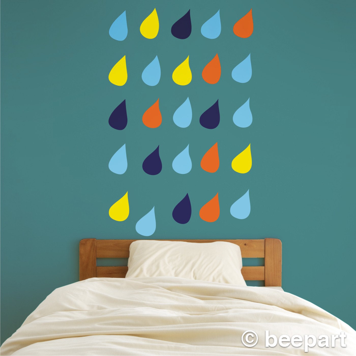 rain drop wall decal set