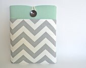 iPad Sleeve Case Padded Cover for iPad, iPad Mini or Galaxy Tab Case - Gray Chevron