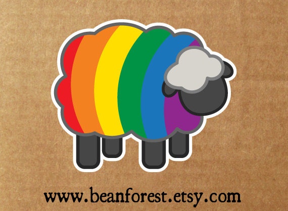 Vinyl Sticker Rainbow Sheep Die Cut Bumper Sticker By Beanforest 