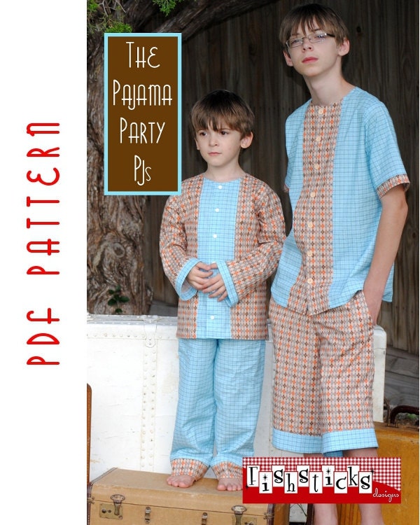 PDF Sewing Pattern: The Pajama Party PJs Big Kid Sizes (Instant Download)