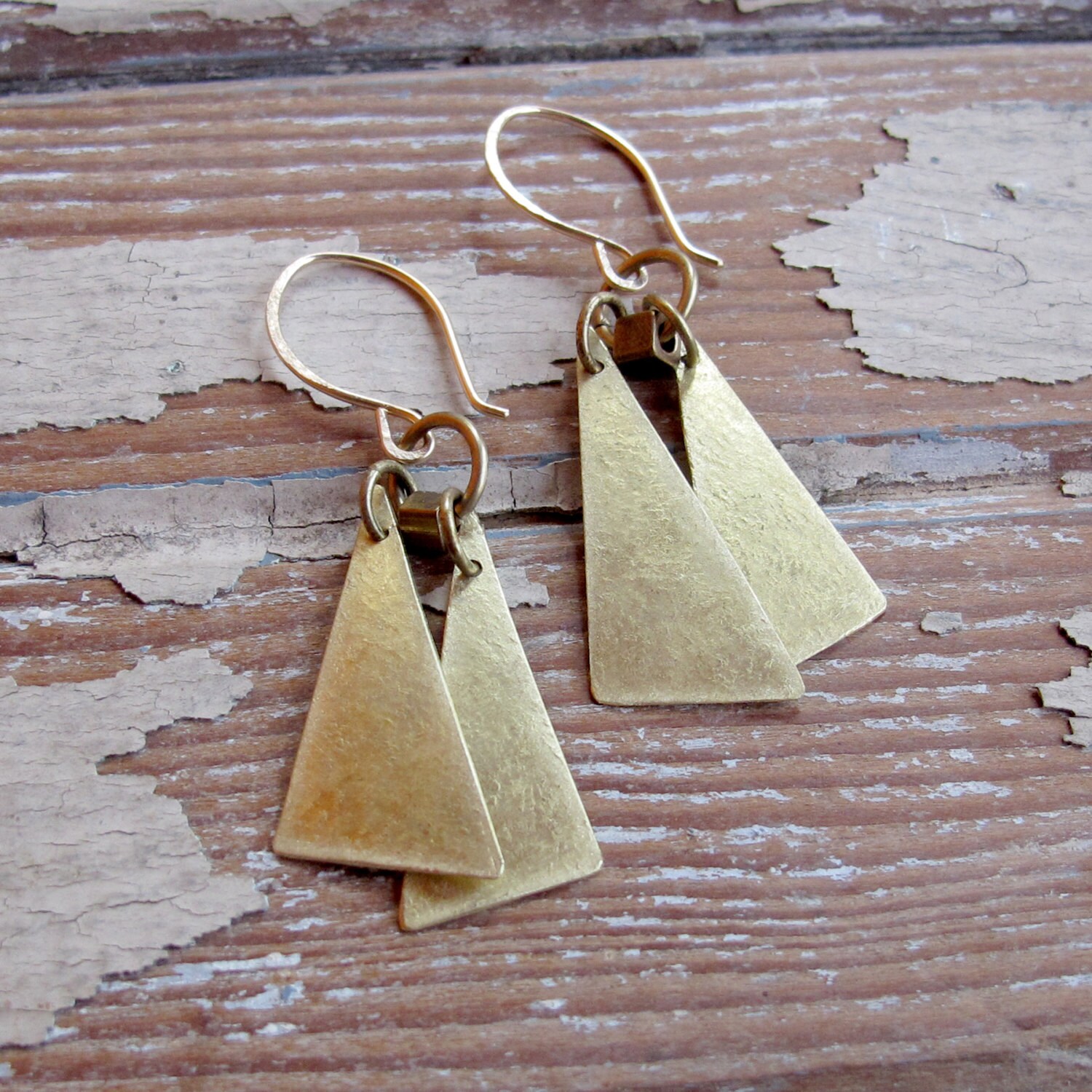 Flutter - Hand crafted Brass earrings - Artisan Tangleweeds Jewelry