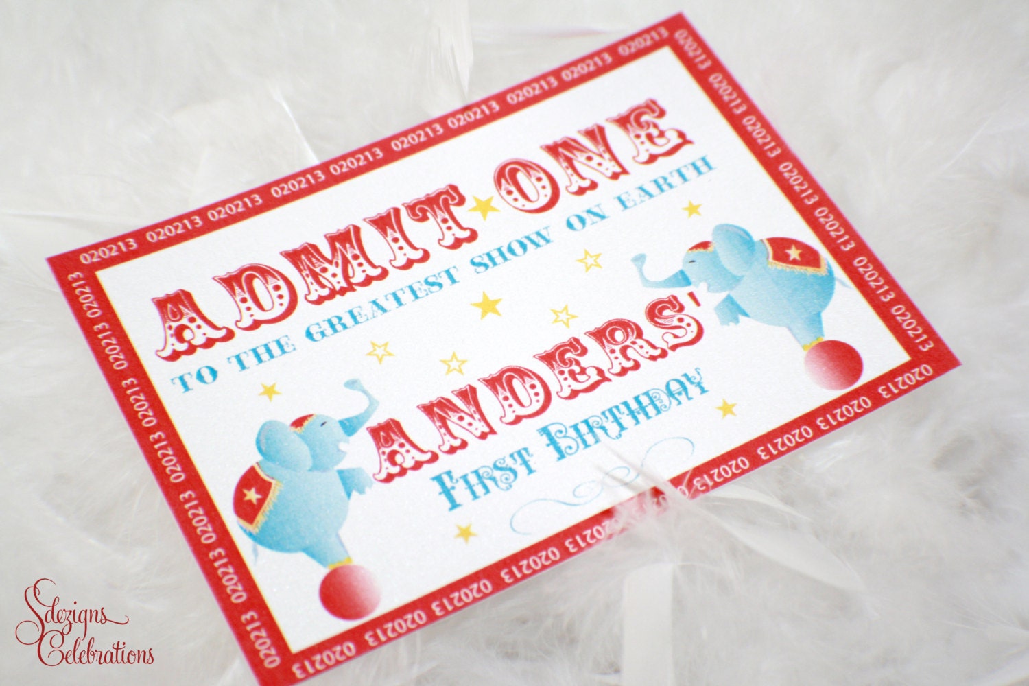 Circus or Carnival Theme Birthday Invitations