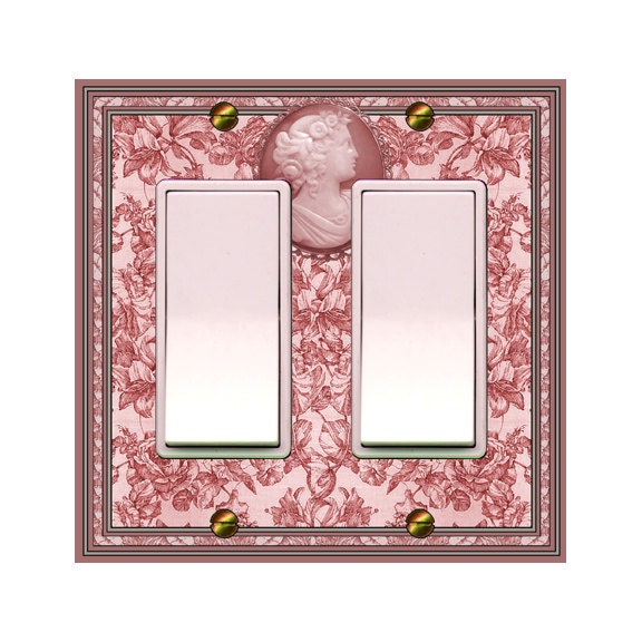 mrs. butler switchplate: Cameo on PINK Design DOUBLE ROCKER  1640a-k2