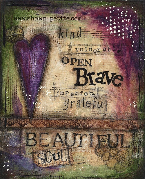 8x10x1 Original - Beautiful Soul  -mixed media original