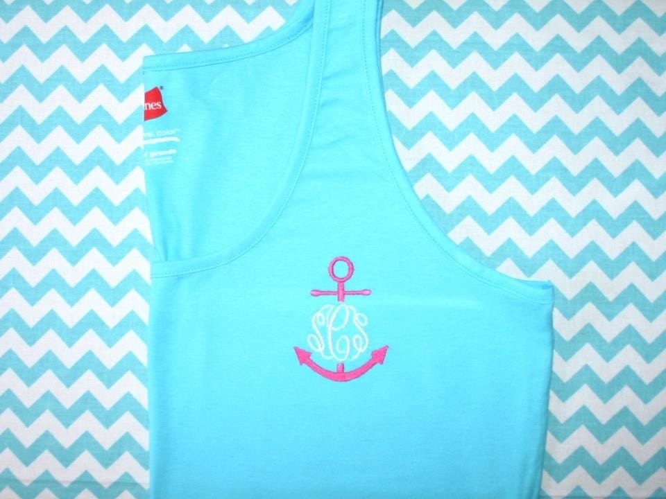 Monogrammed Anchor Tank