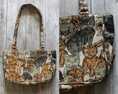Kitty Print Carpet Bag