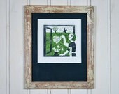 Lino print 'Spring Clean'