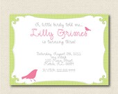 PRINTABLE A Little Birdy Girl Invite