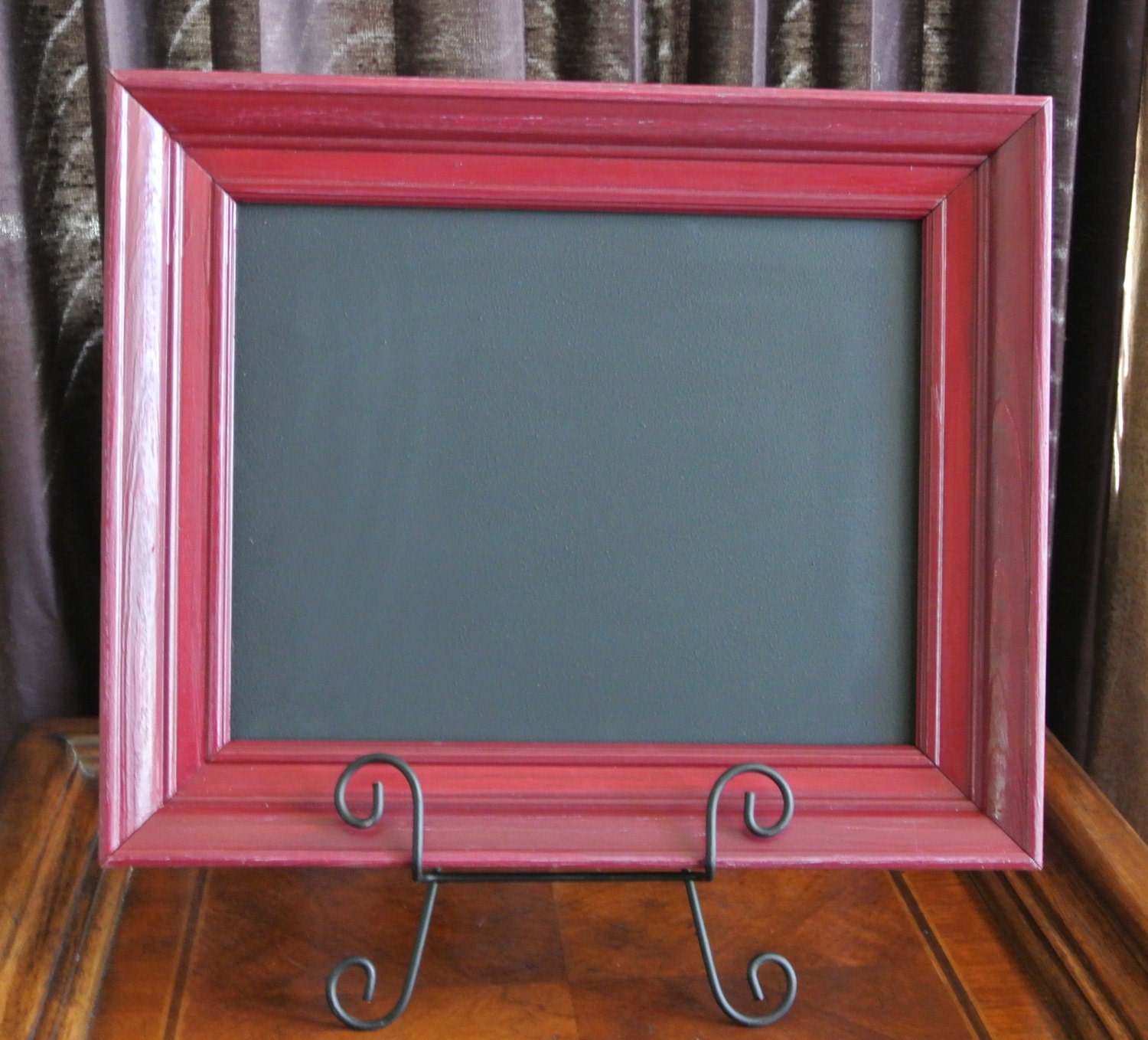 Up Cycled Frame Chalk Board / Black Board / Message Board / Magnet Board in Burgundy