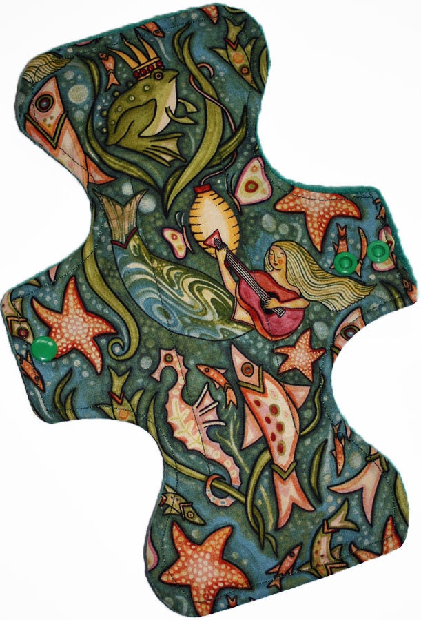 Emerald Mermaids Reusable Cloth Overnight Pad